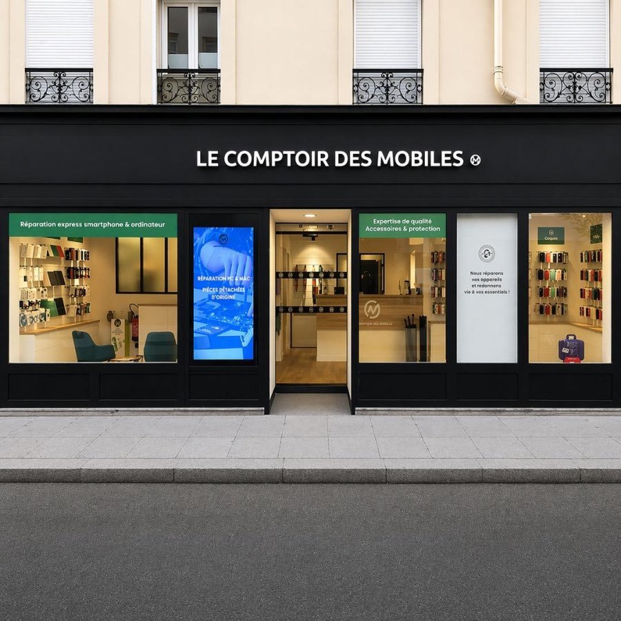 Devanture du Comptoir des Mobiles à Neuilly-sur-Seine